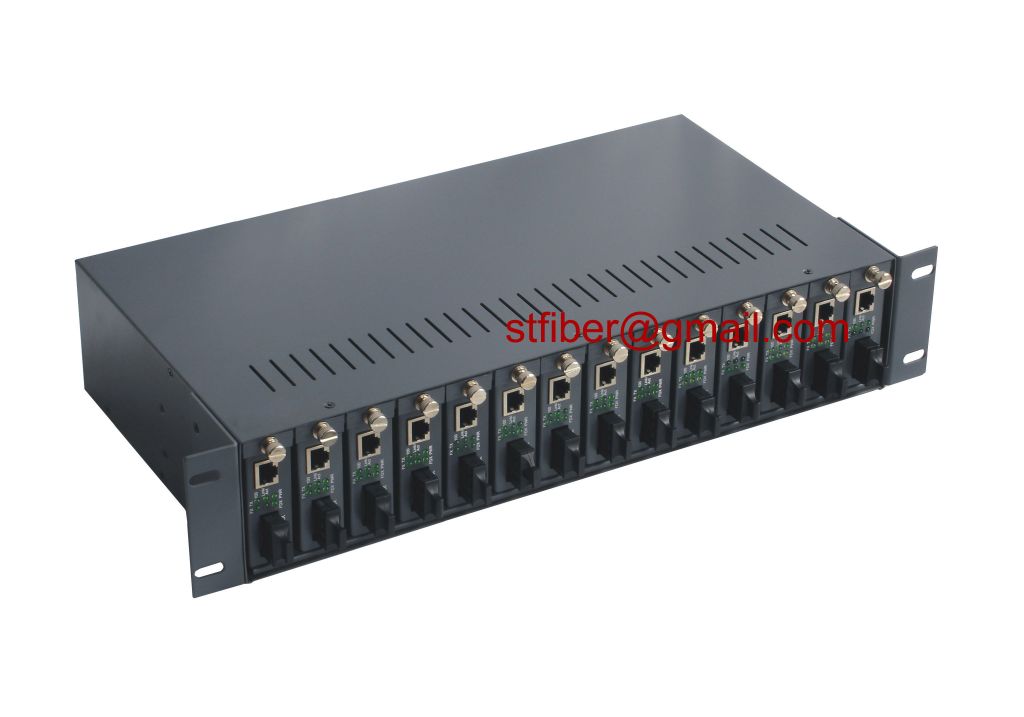 14 slots Rack for fiber media converter