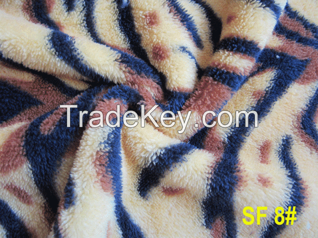China factory hot sale printed sherpa fleece fabric for garments and blankets