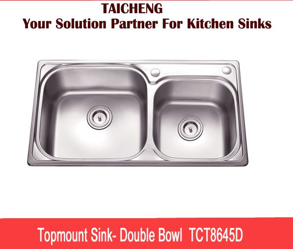 Double Bowl Kitchen Sink Stainless Steel TCT8645D