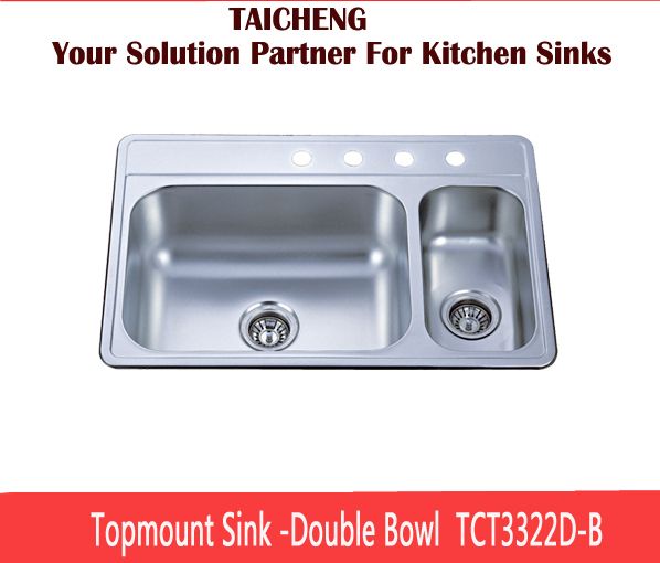 Above Counter Stainless Steel Sink TCT3322D-B