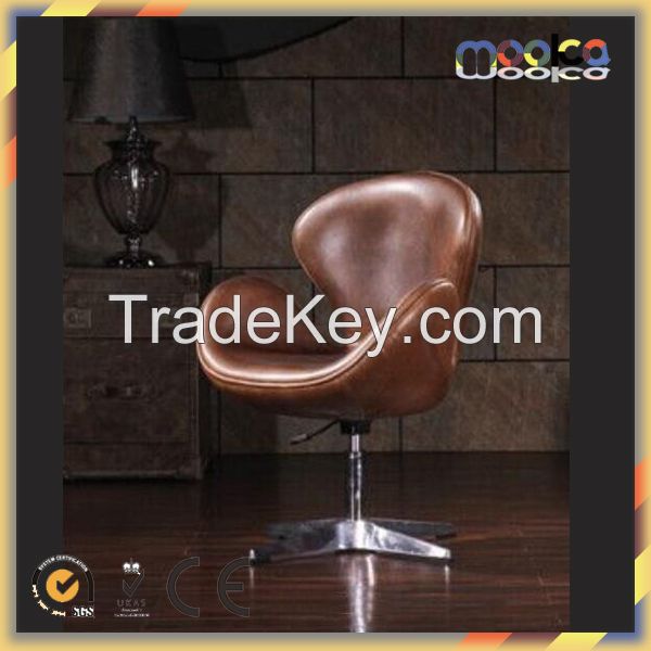 2015 Hot Sell Luxurious italian vintage leather antique swan chair
