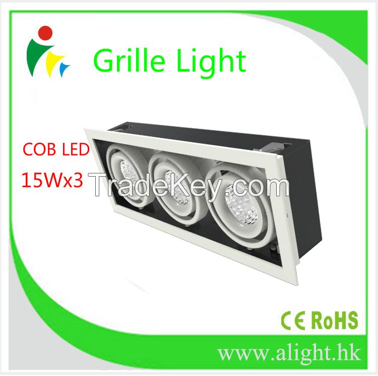 Aluminum Die-casting Ceiling light , Cree LED Grille Light 15WX3 COB