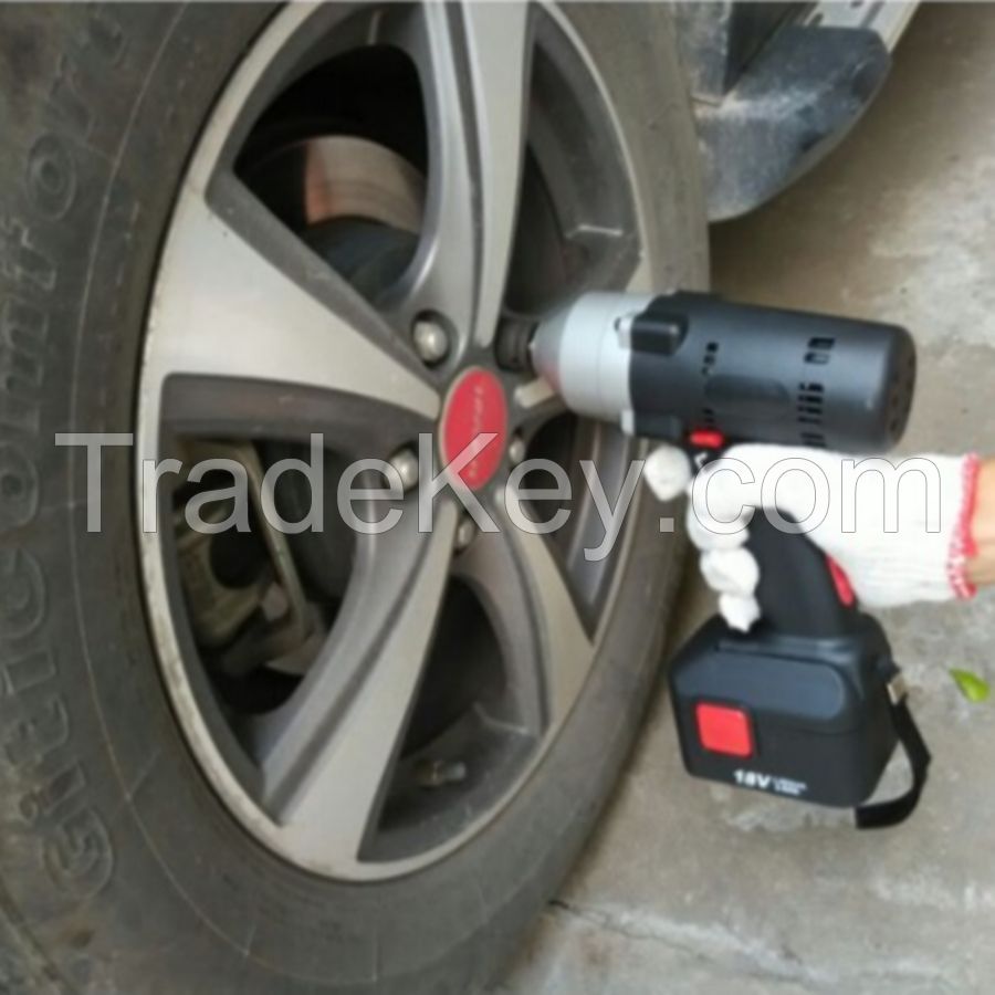 900N/M cordless impact wrench truck bolts wrench lithium battery torque wrench repair automobile socket wrench