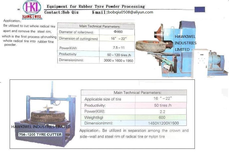 high quality rubber tire cutter machine