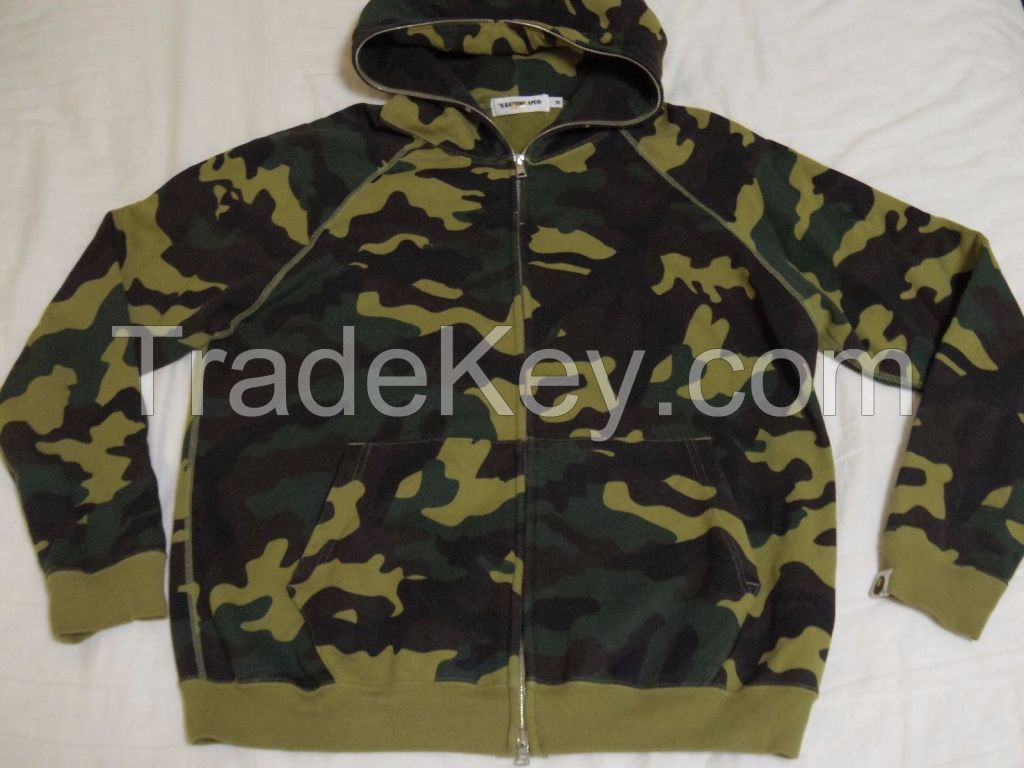 Hot Quality Material, Camo Zippered Hoodie Jackets.