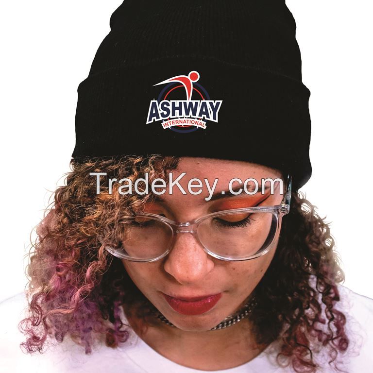 Customized Beanies Logo Leeman Cuffed Rib Knit Beanies personalized beanies for adults