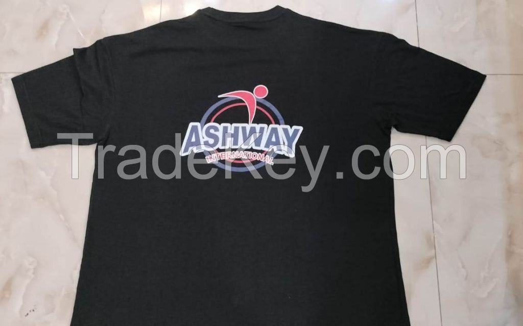 ASHWAY DESIGN DTF Printed Baggy T-Shirts Customize Black.