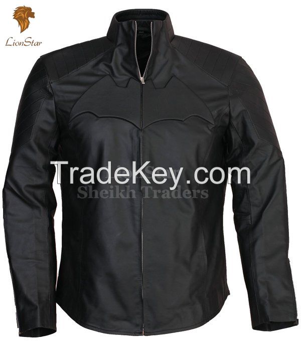 LionStar Batman Style Leather Jacket for Men