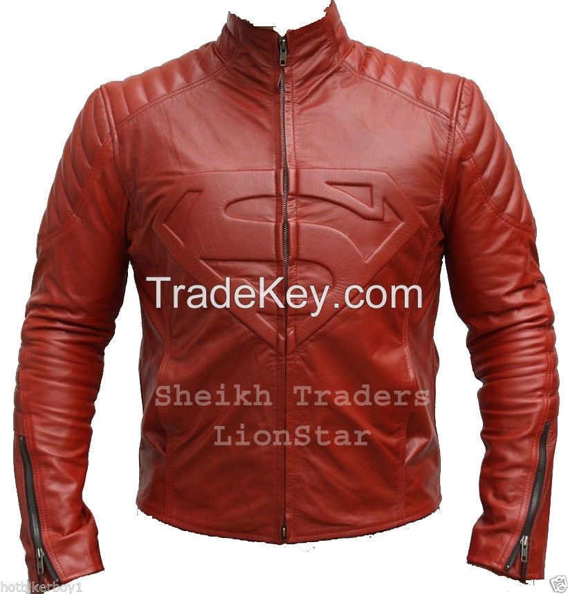 LionStar Superman Style Leather Jacket for Men