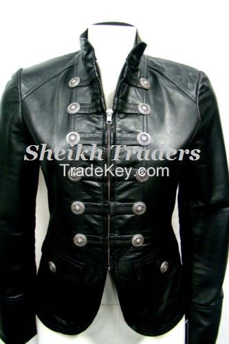 LionStar Ladies Military Style Real Leather Jacket