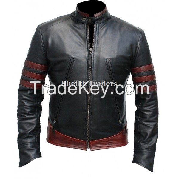 LionStar XMen Wolverine Style Leather Jacket for Men