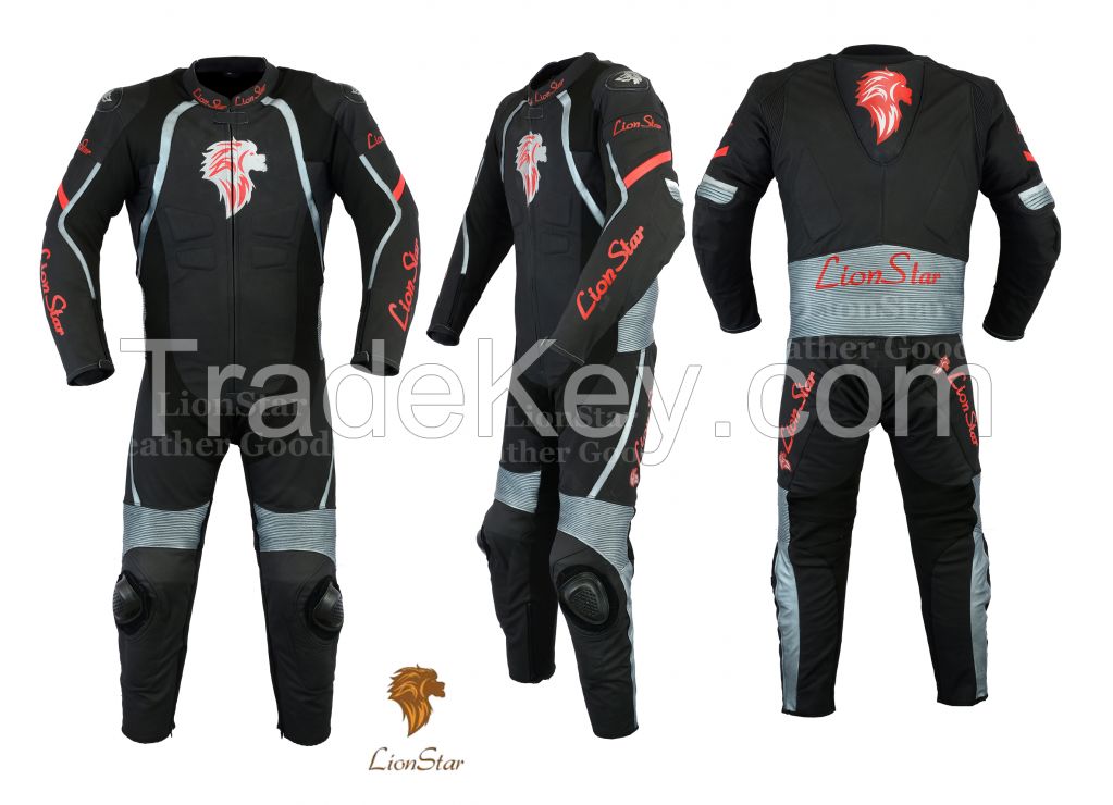 LionStar Leo Racing Motorbike / Motorcycle Leather Suit with CE Approved Protectors