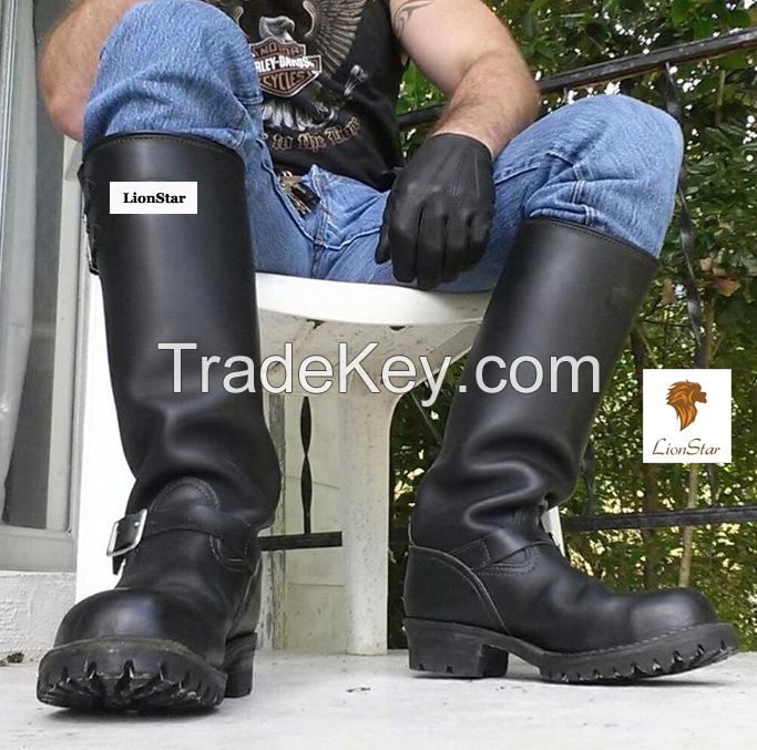 LionStar Knee High Long Real Leather Shoes / Boots for Men