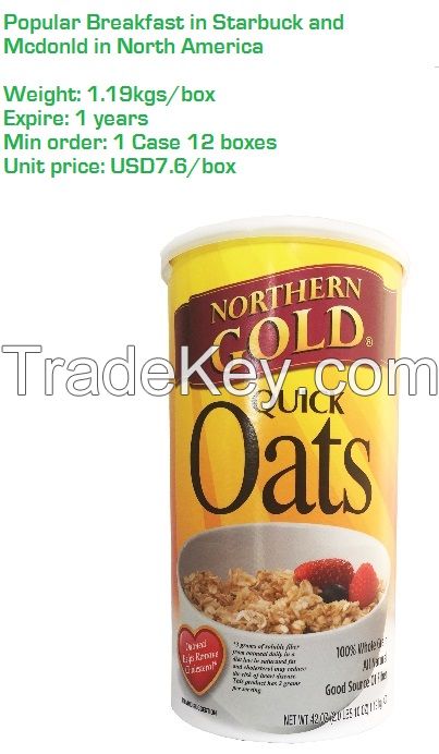 Quick Oatmeal for breakfast throughout North America