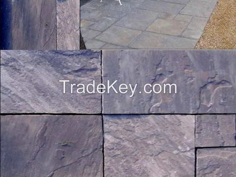 black sandstone slabs