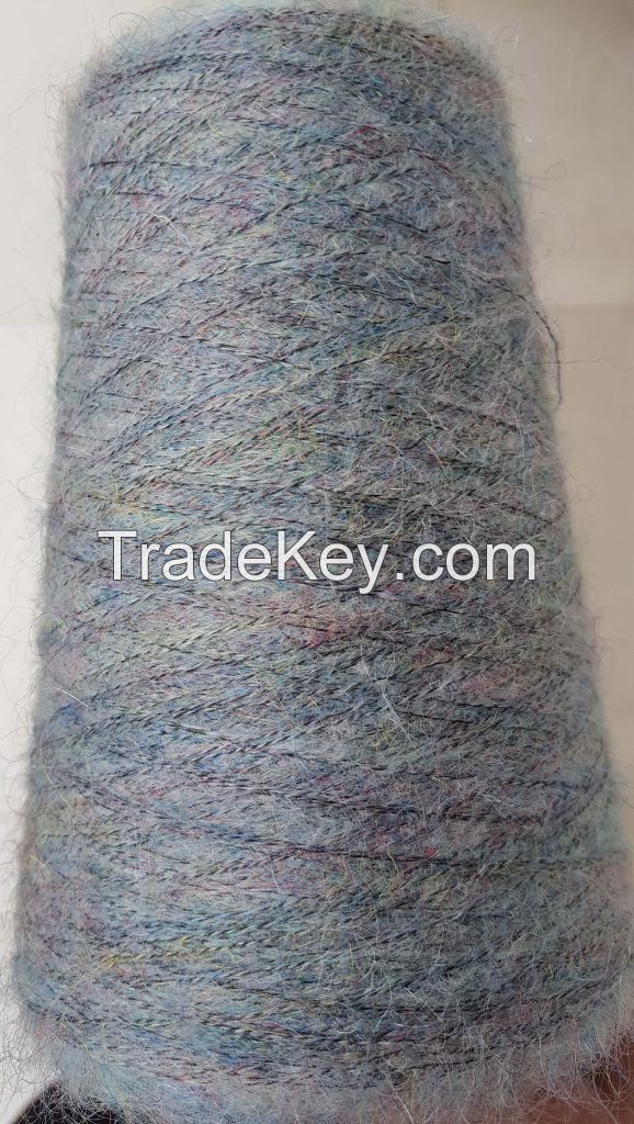 17%acrylic 20%mohair 14%wool 49%nylon colorful fancy yarn nap yarn tam yarn