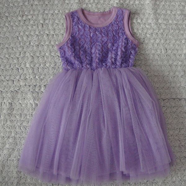 2014 new design purple rosette baby tutu dress