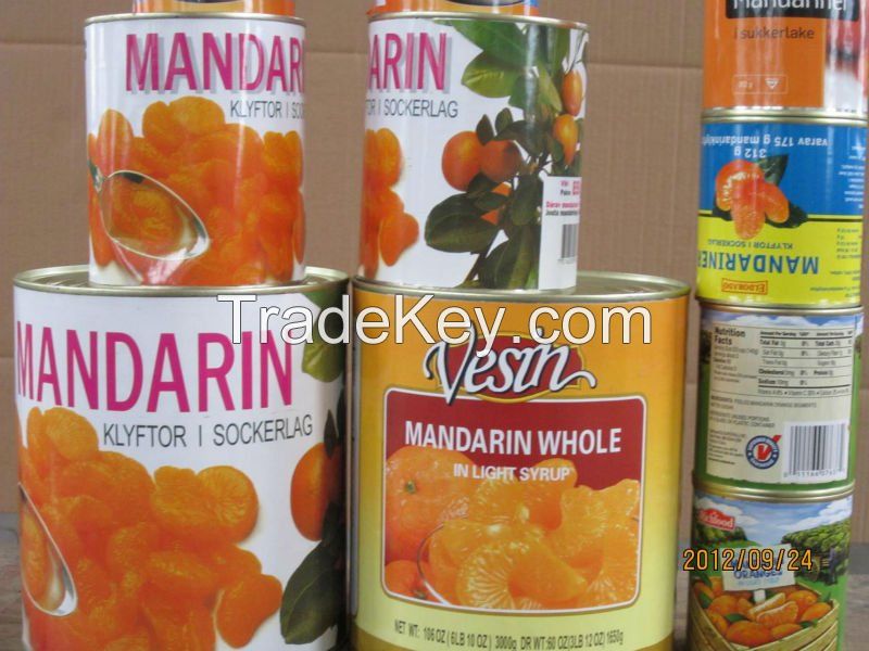 Canned whole Mandarin Orange in syrup