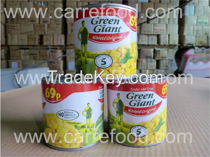 For sweet corn cans in brine with 400g
