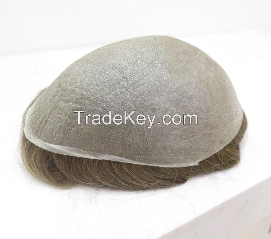 Super Thin skin Men toupee, wholesale hair replacement systems, natural invisible hairpieces