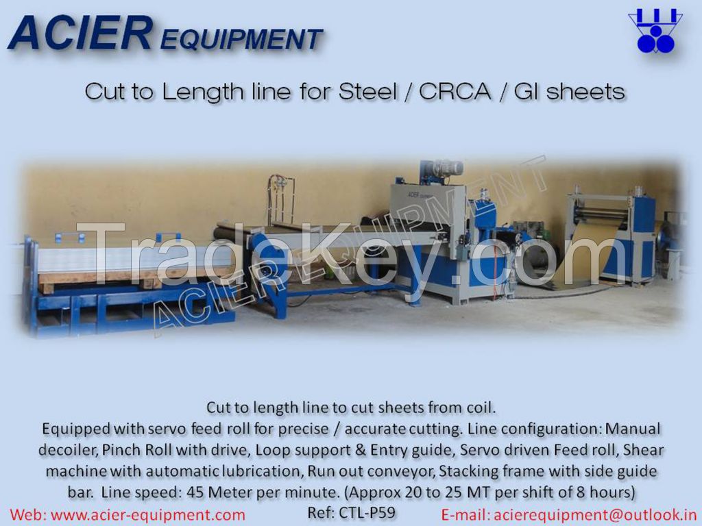 Coil to sheet cutting Cut to length line