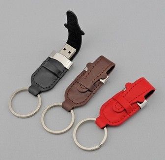 Beautiful pu leather usb flash drive disk promotional gift key holder