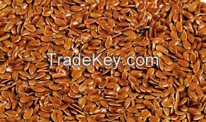 Golden and brown flax seeds