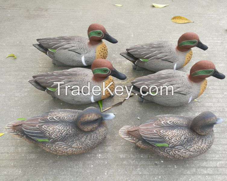 Economy Green wing teal duck hunting decoy floatie with realistic painting schemes from China factory