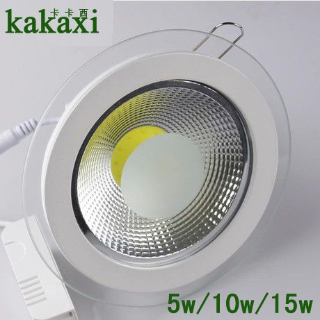 COB led panel light 5W 10W 15W  round glass LED spotlight Downlights LED Ceiling lamps