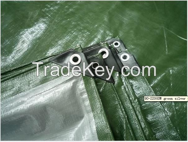 Army green, Silver color PE waterproof tarpaulin , tarpaulin cover