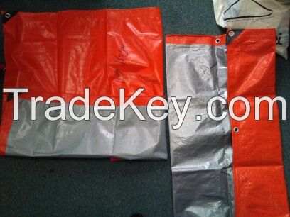 Orange, Silver color PE waterproof tarpaulin , tarpaulin cover