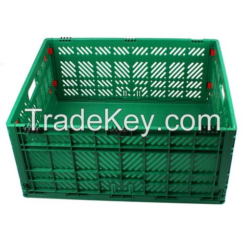 Plastic folding crates