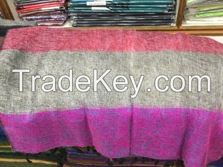 Big stripe woolen shawl