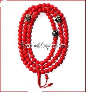 coral Beads Prayer Mala (Necklace)