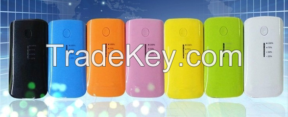 5600mAh portable power bank multi color for iPhone, iPad, Samsung Galaxy