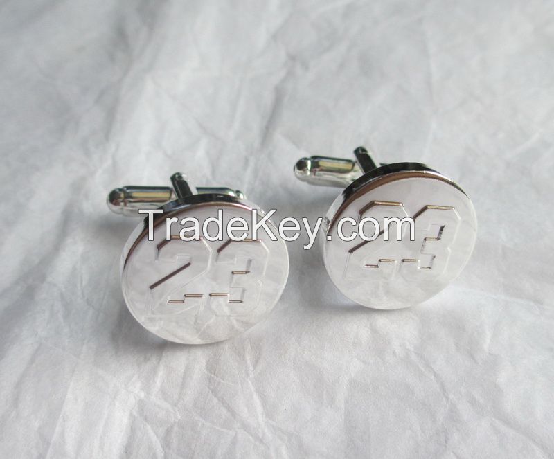 Custom silver cufflink