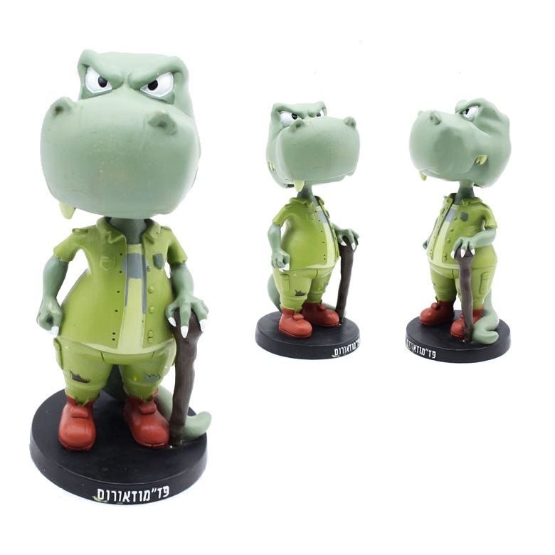 OEM design  artificial resin hippo animal figurine bobble head for home decoration, party gift for children