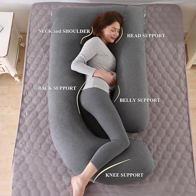 Premium U Shape Cozy Full Body Wedge Pillow Cover for Pregnancy