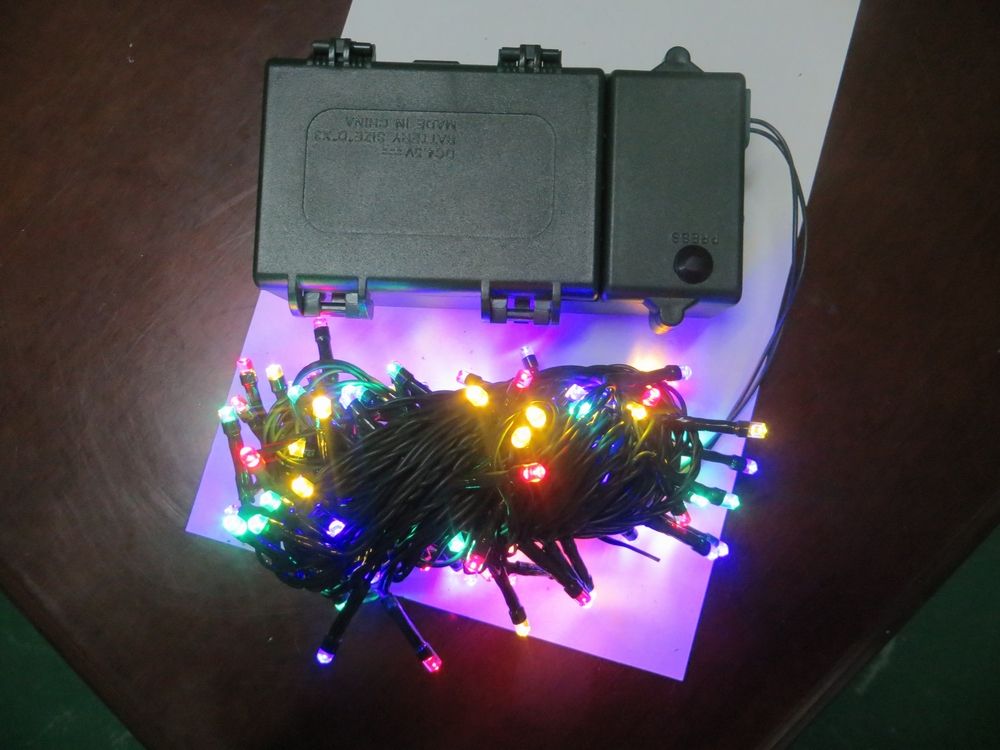 Sell battery LED string light with multi  LED and green cable , waterproof