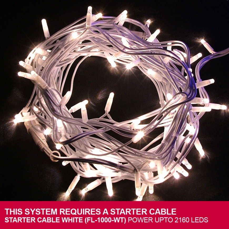 Sell LED string light with white LED and RUBBER cable connectable 230V/110V/24V