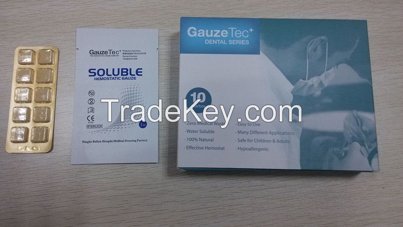 Dental hemostatic gauze