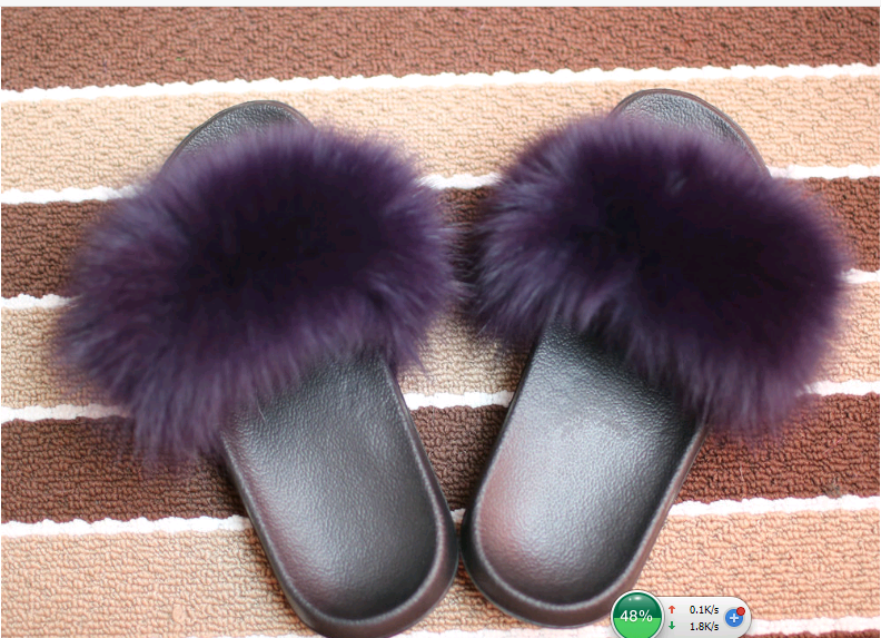 arge Size 36-41 Hot Women Slippers Fashion Spring Summer Autumn Plush Slippers Women Faux Fur Slides Flip Flops Flat Shoes