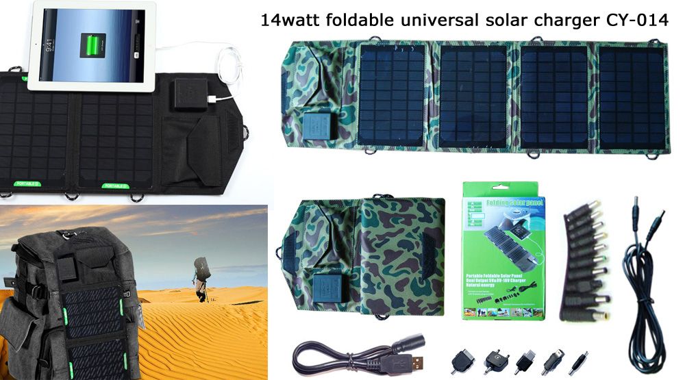 Eco Miracle Electronic Limited direct offer 14watt foldable solar bag charger built-in voltage controller with dual output port