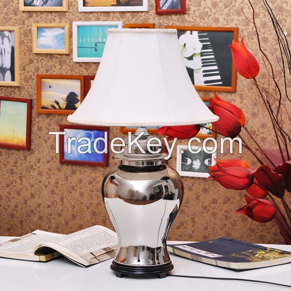 Silver Ginger Jar Lamp