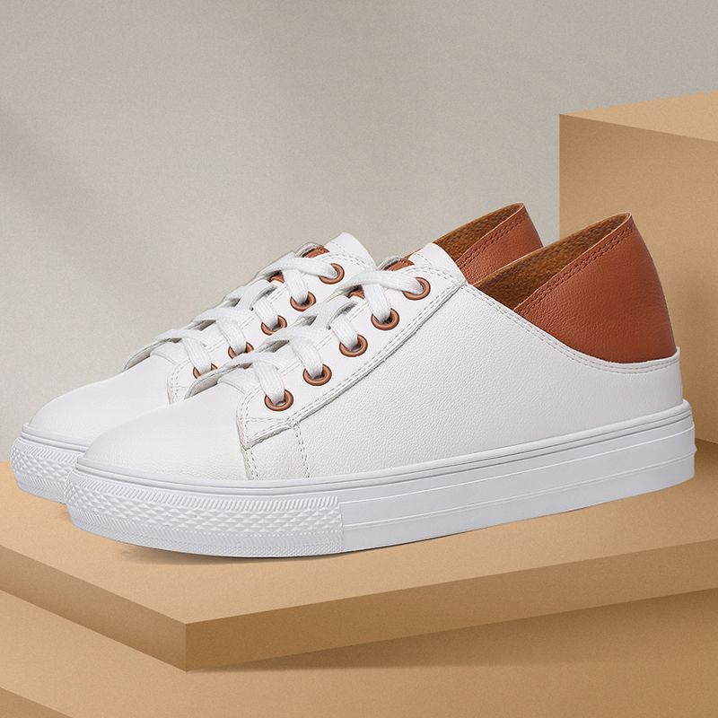 8870 Girl white/black customize casual fashion leather/pu walking shoes