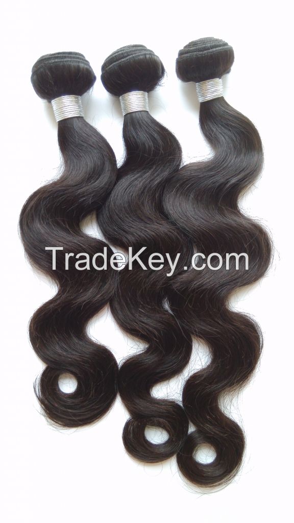 6A Unprocessed Brazilian Virgin Hair Extension Silky Straight/Body Wave/Deep Wave