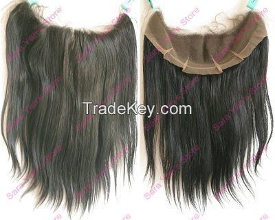 5A Brazilian Virgin Hair Full Lace Frontal Silky Straight/Body Wave/Deep Wave