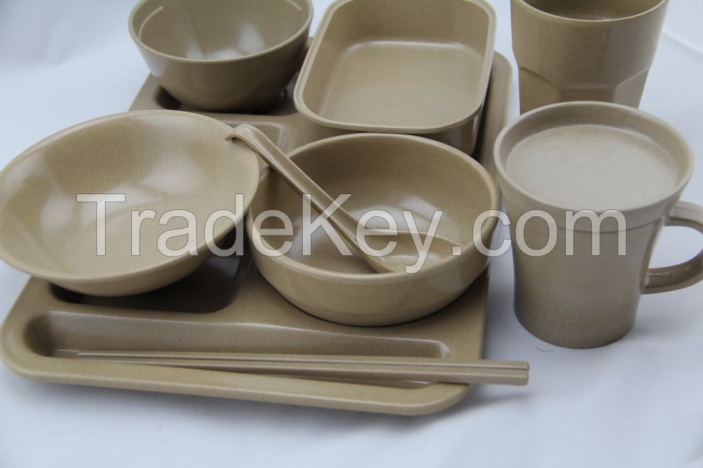 Eco-friendly tableware made from rice husks