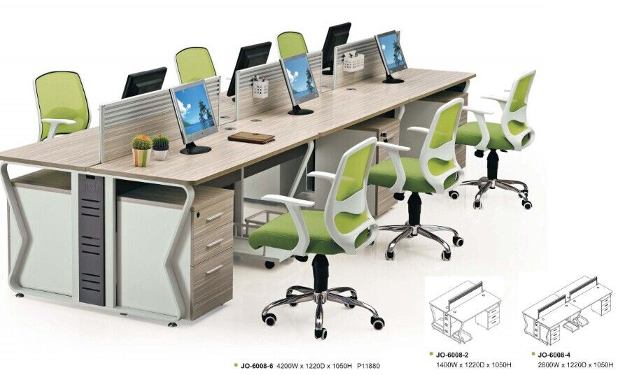 modern 6 seater office table workstation furniture, #JO-6008-6