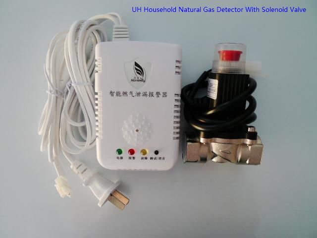 UH household natural gas detector with solenoid valve